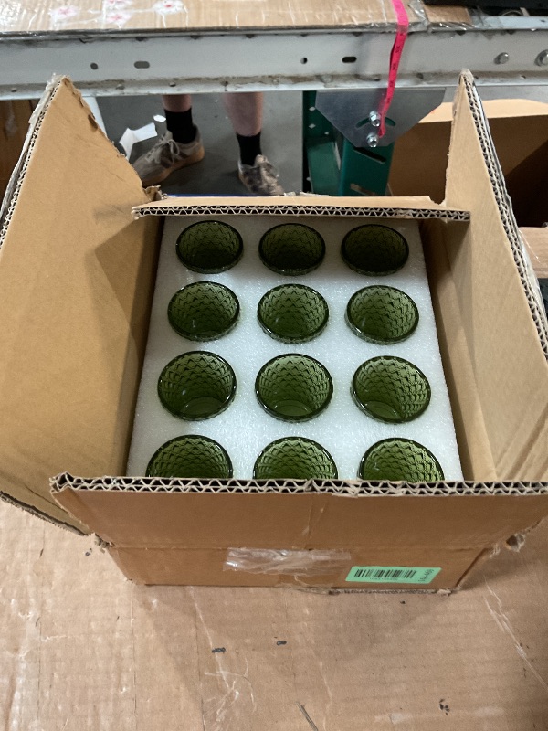 Photo 1 of (12) SUPMIND 24 Pcs Votive Candle Holders, Green Glass Candle Holder Bulk for Table Centerpiece, Tea Lights Candle Holders for Wedding Shower, Party and Home Decor