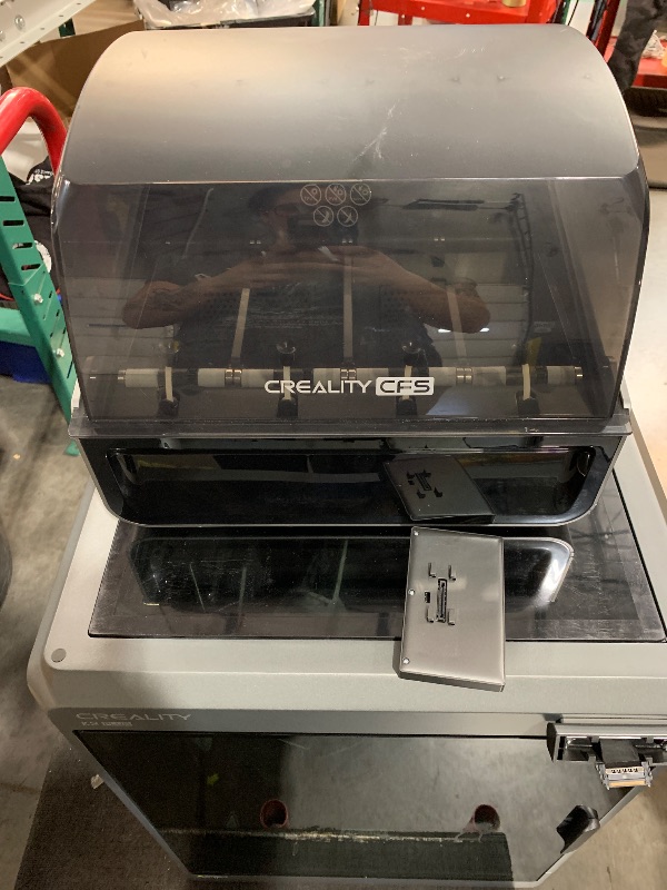 Photo 1 of ***(USED/ UNKNOWN IF MISSING PARTS/ UNABLE TO TEST ITEM)***Creality K2 Plus Combo 3D Printer, Multi Color Printing with New CFS, Max 600mm/s Printing Speed, Full-auto Leveling, Next-Gen Direct Drive Extruder, Dual AI Camera, Build Volume 350 * 350 * 350mm