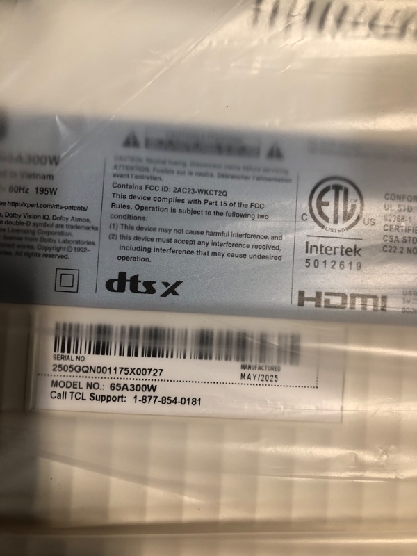 Photo 1 of TCL 65-Inch Class NXTVISION Series QLED 4K UHD Google Smart TV Canvas Style Art Frame TV - QLED, 120hz, Matte Anti-Glare Screen, Free Bezel and Frame, Atmos, Free Art Included (65A300W, 2024 Model)