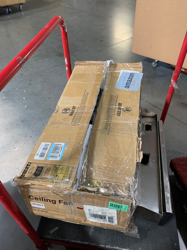 Photo 1 of (PARTIAL SET) 72 Inch Large Ceiling Fan with Remote, Indoor/Outdoor Industrial Ceiling Fan with Large LED Panel, Quiet Reversible DC Motor, 6-Speed, 3CCT, Black Ceiling Fans with Light for Patio, Livingroom, Garage