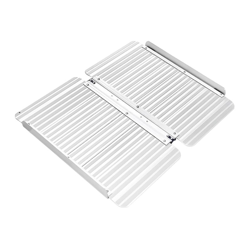 Photo 1 of (used)(5 feet long)(see all images) Aluminum Folding Threshold Ramp, 660 lbs Load Capacity for Manual Electric Wheelchairs, Scooters, Curbs, Steps and Stairs
