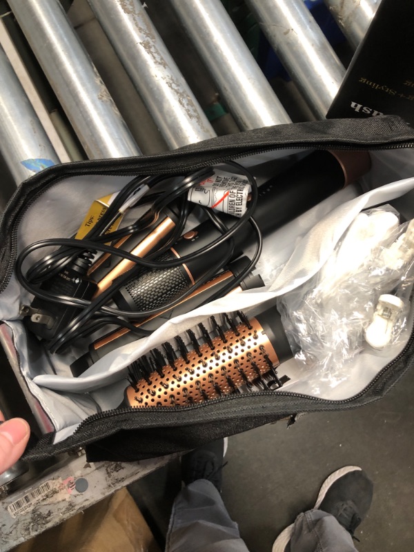 Photo 1 of ***FOR PARTS ONLY***
Air Styler Hair Dryer Brush - 110,000 RPM Flexible Hair Styler for Fast Drying/Rotating Curling/Volumizing/Straightening, Auto Wrap Curlers, High-Speed Oval Blow Brush Hair Dryer (Black-Golden)