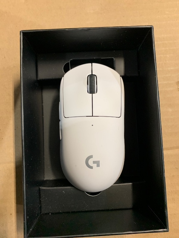 Photo 1 of (missing charger) Logitech G PRO X SUPERLIGHT Wireless Gaming Mouse, Ultra-Lightweight, HERO 25K Sensor, 25,600 DPI, 5 Programmable Buttons