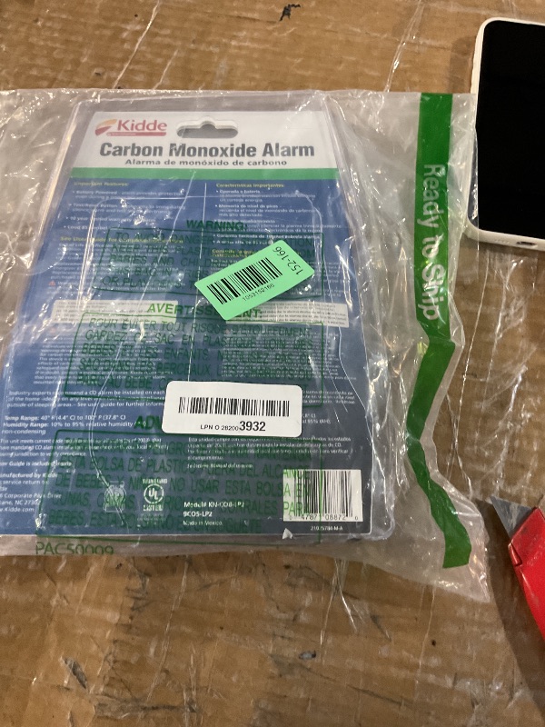 Photo 1 of (UNTESTED) Kidde Carbon Monoxide Detector, Battery Powered CO Alarm with LEDs, Test-Reset Button, Low Battery Indicator, Portable