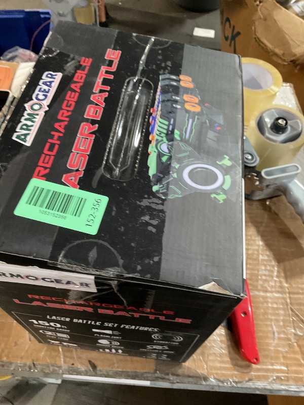 Photo 1 of ****(PARTS ONLY/ MAJOR DAMAGE/ NON FUNCTIONAL)***ArmoGear Laser Tag Guns with Vests Set of 4 - Adult Laser Tag Guns, Multiplayer Lazer Tags Set for Kids, Teens, and Adults - Indoor and Outdoor Game for Family Fun - Gift for Boys and Girls, Ages 8+