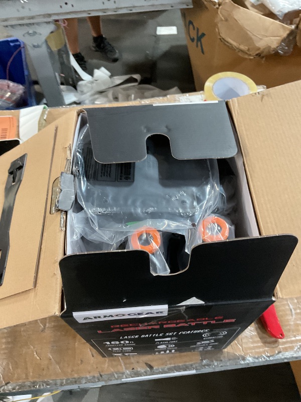 Photo 1 of ****(PARTS ONLY/ MAJOR DAMAGE/ NON FUNCTIONAL)***ArmoGear Laser Tag Guns with Vests Set of 4 - Adult Laser Tag Guns, Multiplayer Lazer Tags Set for Kids, Teens, and Adults - Indoor and Outdoor Game for Family Fun - Gift for Boys and Girls, Ages 8+