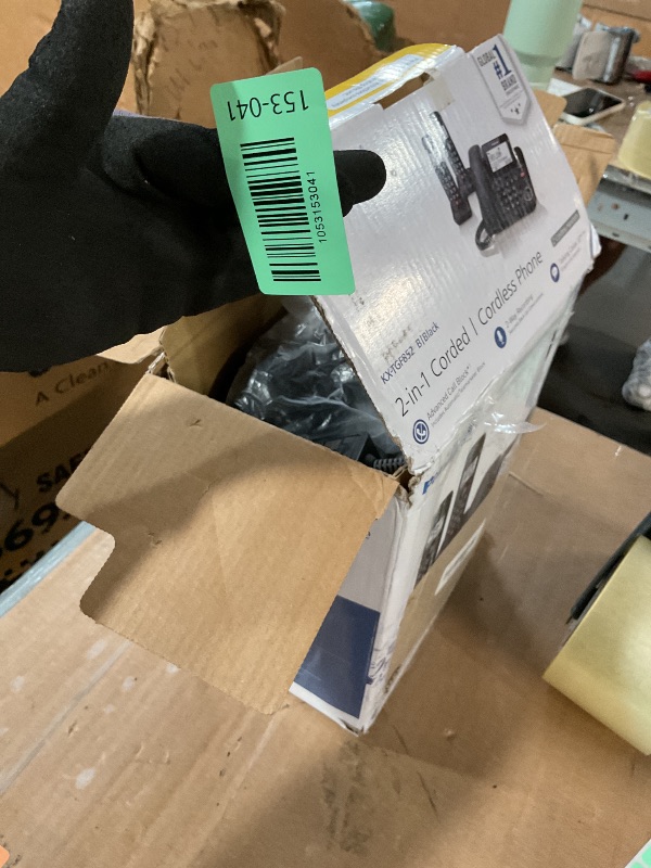 Photo 1 of (USED/FAIR) (MISSING A HANDSET) Panasonic Corded/Cordless Phone with Advanced Call Block, 2-Way Recording and Digital Answering Machine, 2 Handsets Expandable up to 6 Cordless Handsets - KX-TGF852B (Black)