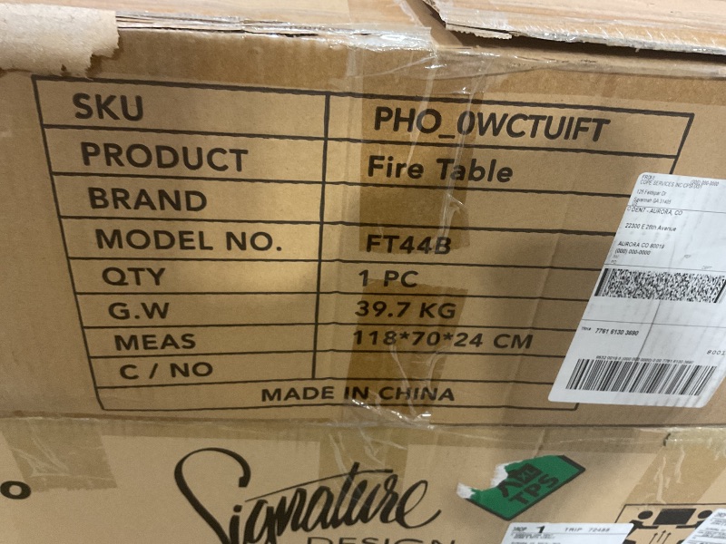 Photo 1 of ***PICTURE FOR REFERENCE ONLY***Vicluke 44 Inch Aluminum Propane Fire Pit Table w/Faux Ledgestone, Hand-Painted Table Top, 50,000 BTU Fire Table w/CSA Certification,Waterproof Cover,Glass Rock for Outdoor, Patio, Christmas(Grey)