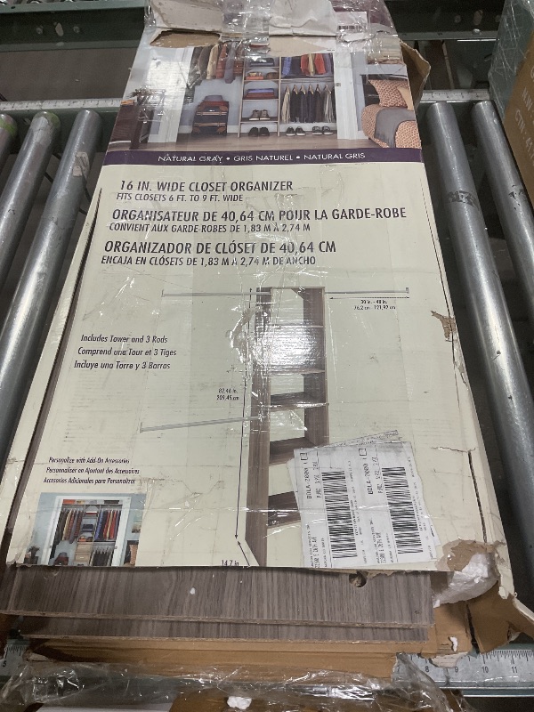 Photo 1 of **PICTURE FOR REFERENCE **ClosetMaid 1936440 SuiteSymphony Modern 16-Inch Closet Organizer with Shelves and 2-Drawers, Natural Gray