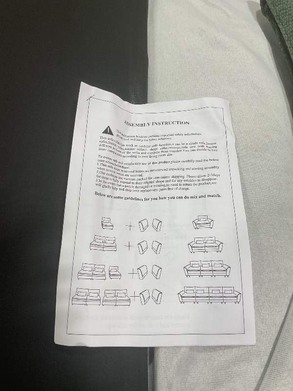 Photo 1 of **PARTIAL SET/1 ARM MISSING**CONSISTS OF 1 ARM, 1 MIDDLE, 2 OTTOMANS** Trygoal U Shaped Modular Cloud Couch, Convertible Sectional Couches Sofa with 2 Ottoman, 3 Seater Modular Sectional Deep Seat Sofa, for Living Room, Apartment, Green