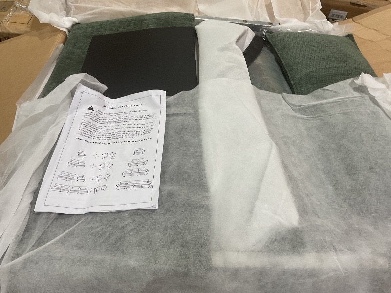 Photo 1 of ***MIDDLE ONLY***Trygoal U Shaped Modular Cloud Couch, Convertible Sectional Couches Sofa with 2 Ottoman, 3 Seater Modular Sectional Deep Seat Sofa, for Living Room, Apartment, Green