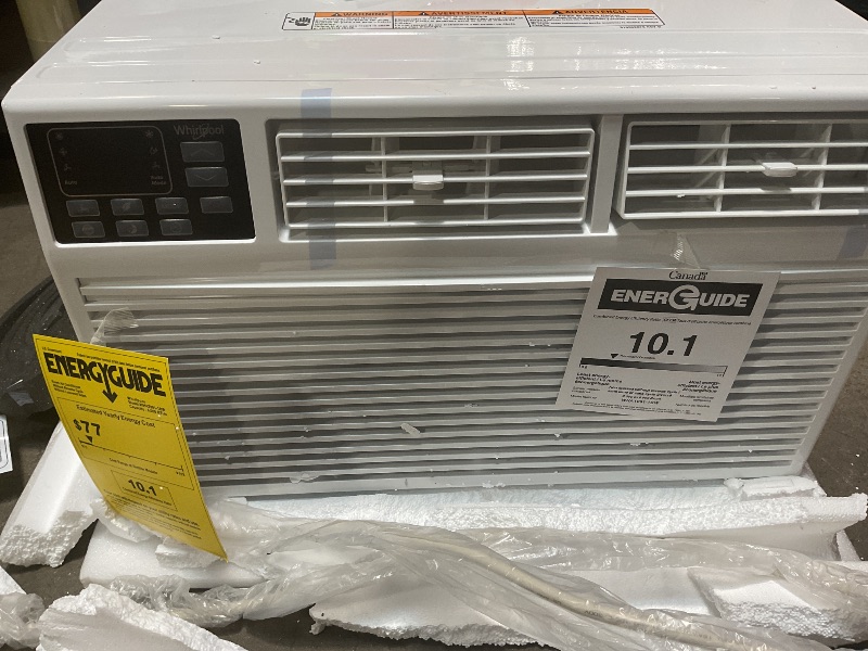 Photo 1 of **MINOR DAMAGE **Whirlpool 8,000 BTU Through the Wall Air Conditioner, 115V, Cools up to 350 Sq. Ft. for Living Room, Bedroom, Kitchen with Dehumidifier and Remote Control, White