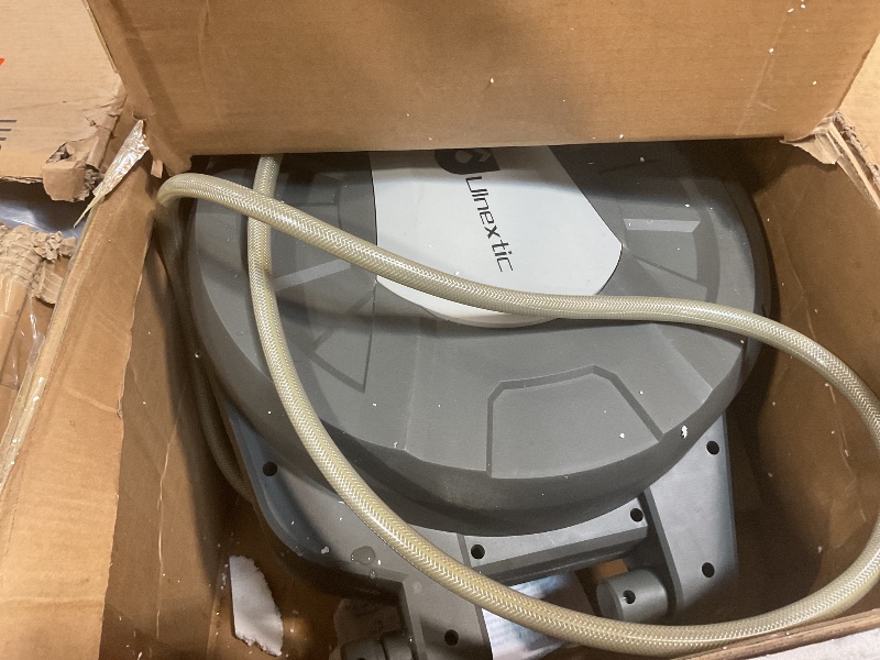 Photo 1 of **USED**Retractable Garden Hose Reel, 1/2 in x 100 ft Wall Mounted Hose Reel, 10-Pattern Spray Nozzle, Any Length Lock/Slow Return System/Wall Mounted/180°Swivel Bracket