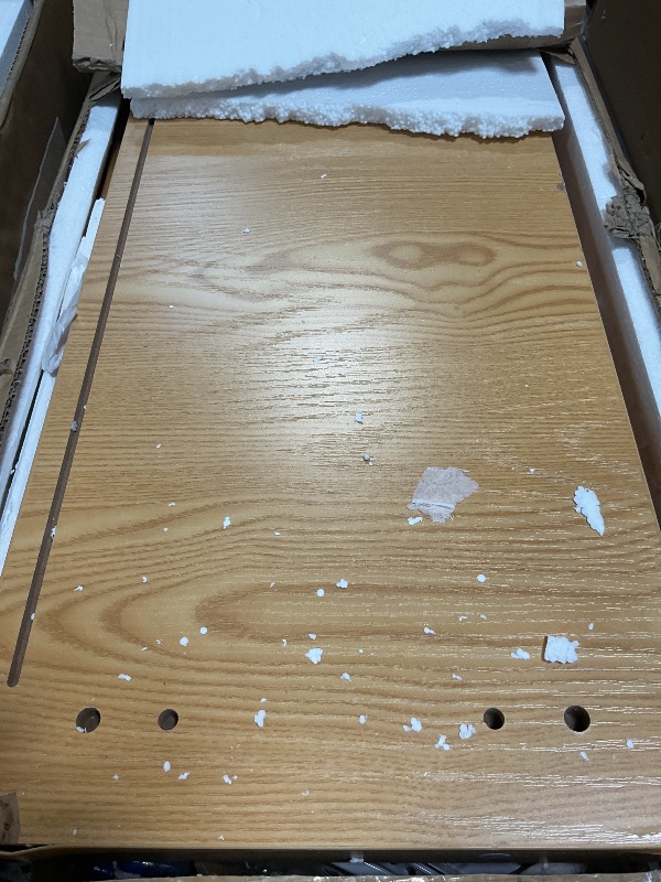 Photo 1 of **MINOR DAMAGE**Tribesigns 70.9 inch Console Table with 3 Drawers, Extra Long Entryway Table, Wood Sofa Table Oak Furniture with Open Storage Shelves Wooden Couch Table Foyer Tables for Living Room Hallway Entrance