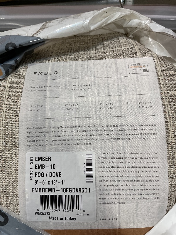 Photo 1 of **USED**Loloi Angela Rose Ember Collection EMB-10 Fog/Dove 9'-6" x 13'-1" Area Rug