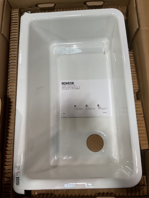 Photo 1 of **MINOR DAMAGE**Kohler 6489-0 Whitehaven® 35-3/4" undermount single-bowl farmhouse kitchen sink, White