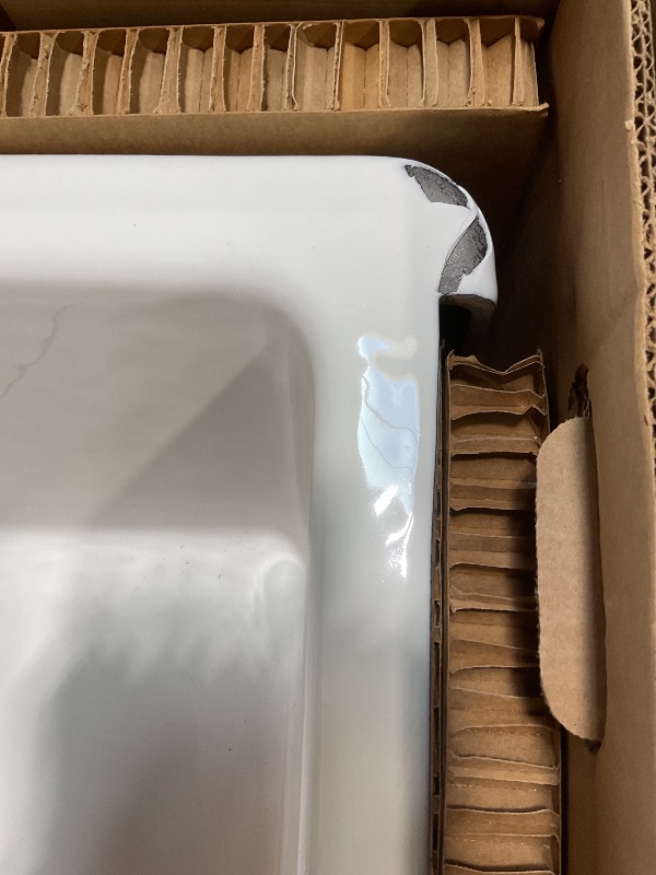 Photo 1 of **MINOR DAMAGE**Kohler 6489-0 Whitehaven® 35-3/4" undermount single-bowl farmhouse kitchen sink, White