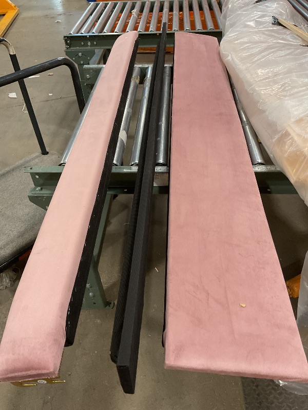 Photo 1 of **INCOMPLETE/MISSING PARTS**PVWIIK Full Upholstered Daybed with Trundle and USB & LED Light for Bedroom, Living Room, Office, Small Space Design,Wodd Platform Bed,No Box Spring Needed, Pink