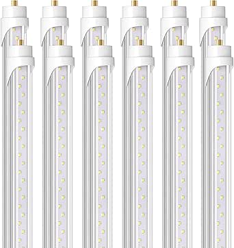 Photo 1 of **MINOR DAMAGE/ TRANSPORT DAMAGE **Barrina 8 Foot LED Bulbs, 44W 5500lm 6500K, Super Bright, T8 T10 T12 LED Tube Lights, FA8 Single Pin LED Lights, Clear Cover, 8 Foot LED Bulbs to Replace Fluorescent Light Bulbs (Pack of 12)