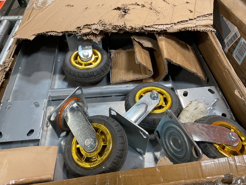 Photo 1 of ***USED***Platform Truck Heavy Duty Push Cart Dolly with 2000 LBS Capacity Foldable Moving Flatbed Cart with 6'' Swivel Wheels Large Steel Platform Dolly Cart for Groceries, Garage, Warehouse (36"X 24")