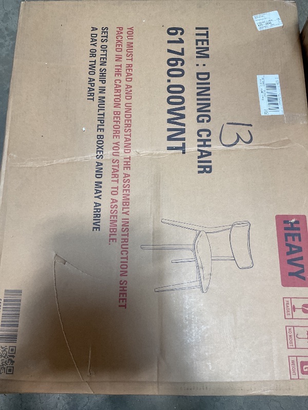 Photo 1 of ***2 CHAIRS ONLY***Christopher Knight Home Rachel Mid-Century Modern 7 Piece Dining Set with A-Frame Table, Light Beige + Walnut