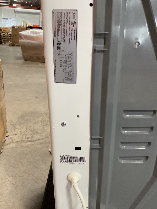 Photo 1 of ***MAJOR DENTS***BLACK+DECKER 3.0 Cu. Ft. Portable Washer, 26.5 lb. Capacity Washing Machine, 6 Cycles, Quick Connect Sink Adapter and Drain Hose Included, Transparent Lid & LED Display, BPW30MW, White