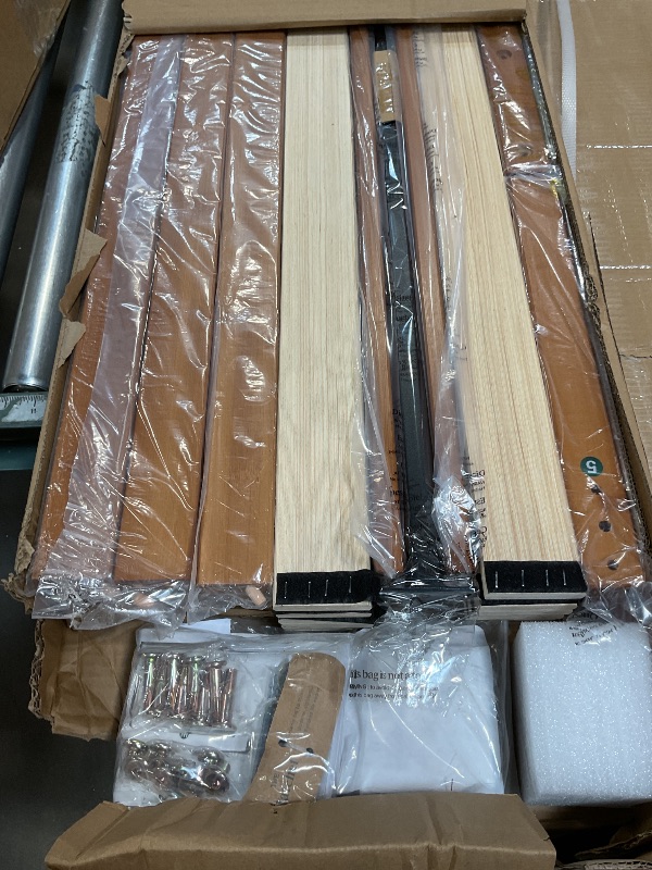 Photo 1 of *** MISSING HARDWARE & HAS DAMAGED PIECES**** ZINUS Leah Bamboo Platform Bed Frame with Headboard, No Box Spring Needed, Wood Slat Support, Easy Assembly, Queen