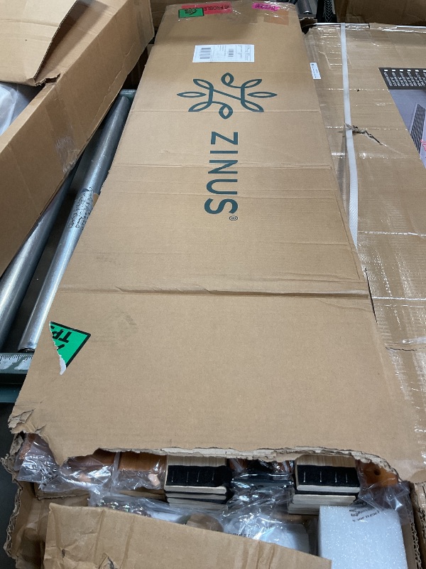 Photo 1 of *** MISSING HARDWARE & HAS DAMAGED PIECES**** ZINUS Leah Bamboo Platform Bed Frame with Headboard, No Box Spring Needed, Wood Slat Support, Easy Assembly, Queen