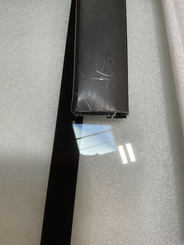 Photo 1 of **MINOR DAMAGE ***FELYL 56-60" W x 72" H Framed Grid Pattern Single Sliding Shower Door with 1/4" (6mm) Clear SGCC Tempered Glass in Matte Black Finish, Reversible Installation