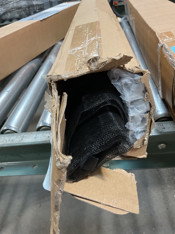 Photo 1 of ***UNKNOWN DAMAGES*** Sliding Garage Door Screen with Track Closure - Retractable Privacy Curtain Keep Annoying Animals Out Easy Install Heavy Duty Fiberglass Mesh Net for Opening Garage Patio (Black, 16 ft x 8 ft)