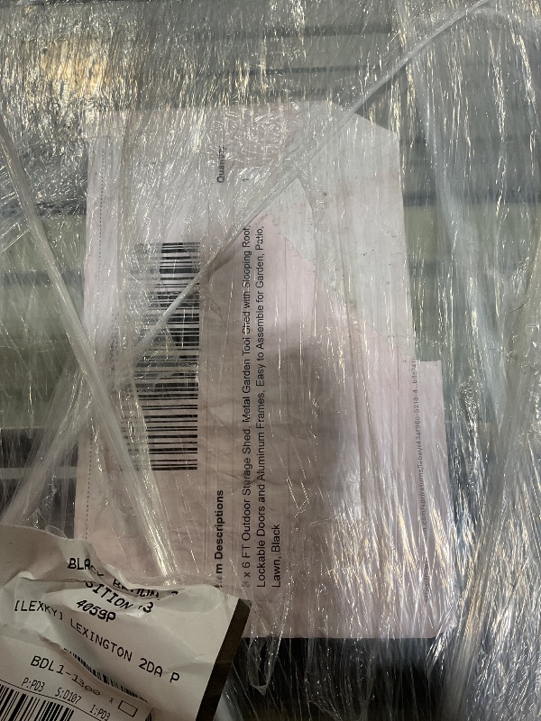 Photo 1 of ***NO PACKAGING/PICTURE FOR REFERENCE ***8 x 6 FT Outdoor Storage Shed, Metal Garden Tool Shed with Slooping Roof, Lockable Doors and Aluminum Frames, Easy to Assemble for Garden, Patio, Lawn, Black