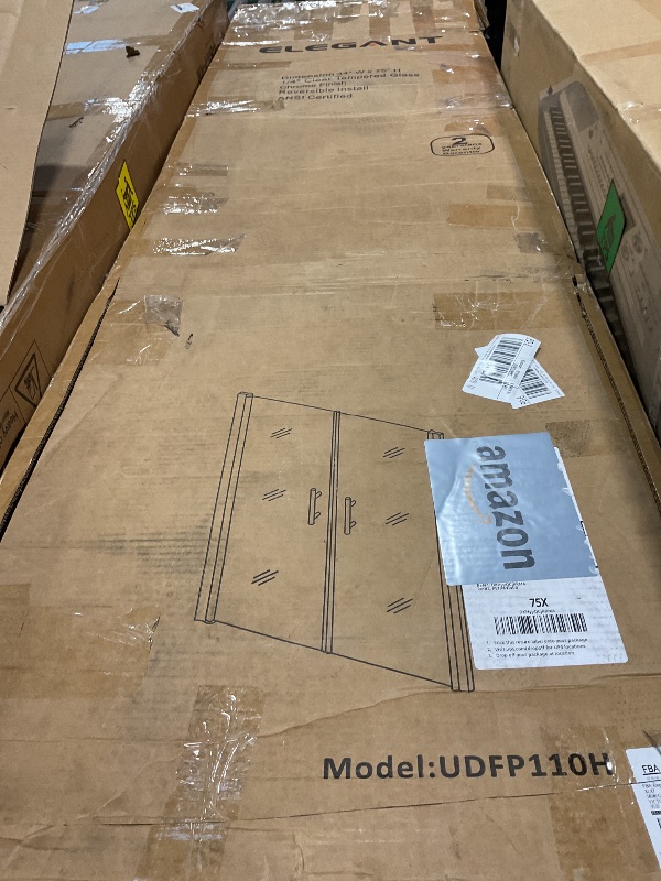 Photo 1 of ***PHOTO FOR ITEM REFERENCE *** ELEGANT Pivot Shower Door 44" W x 75" H, Semi-Frameless Shower Door, 1/4" Tempered Glass, Chrome Finish Shower Glass Door