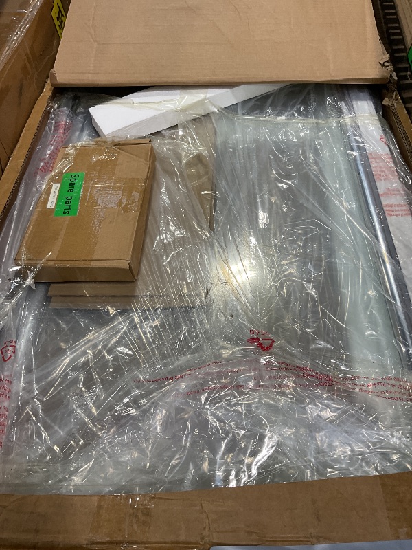 Photo 1 of ***PHOTO FOR ITEM REFERENCE *** ELEGANT Pivot Shower Door 44" W x 75" H, Semi-Frameless Shower Door, 1/4" Tempered Glass, Chrome Finish Shower Glass Door