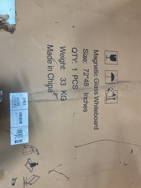 Photo 1 of ****UNKNOWN DAMAGES**** Glass Whiteboard Magnetic Dry Erase Board 6' x 4', Large Frameless Glass White Boards for Wall Office School Home.