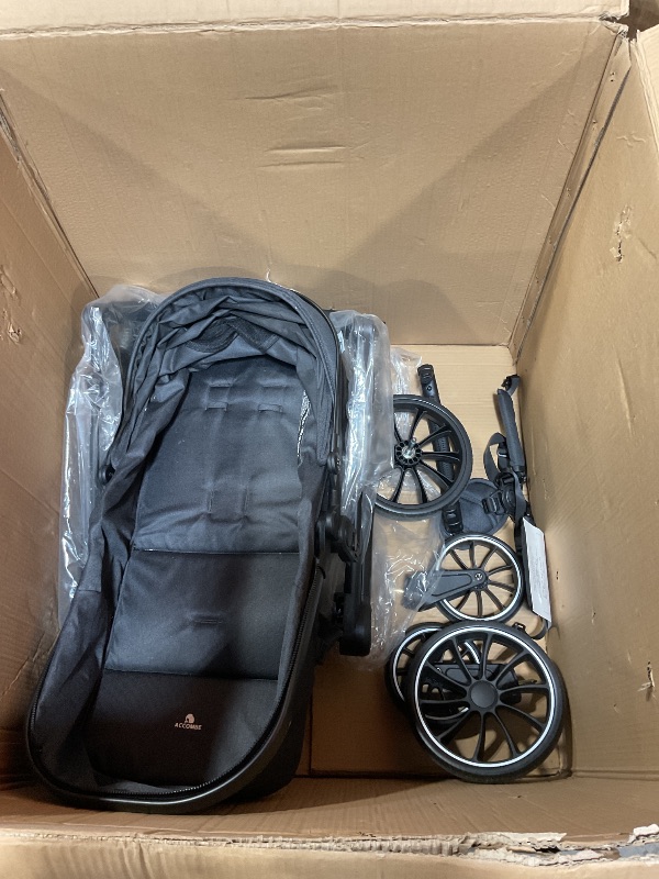 Photo 1 of ***NOT IN ORIGINAL BOX/USED***Accombe Baby Stroller, 2 in 1 Newborn Stroller Convertible Bassinet for Infant Toddler Pram with Footmuff (Black)