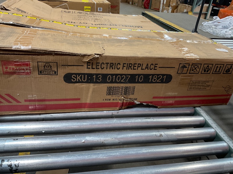 Photo 1 of ****POSSIBLY BOX 1 OF 2 /NO FIREPLACE***** 43 Inch Fireplace TV Stand with Mantel - Electric Fireplace Heater, Wooden Entertainment Center, Adjustable LED Flame, Freestanding (750W/1500W),Cream