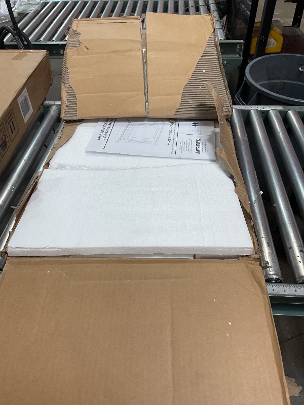 Photo 1 of ****POSSIBLY BOX 1 OF 2 /NO FIREPLACE***** 43 Inch Fireplace TV Stand with Mantel - Electric Fireplace Heater, Wooden Entertainment Center, Adjustable LED Flame, Freestanding (750W/1500W),Cream