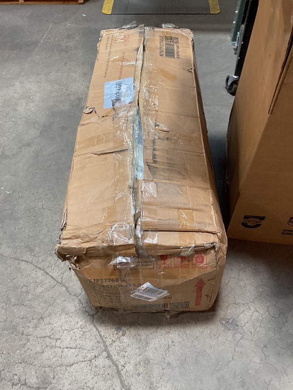 Photo 1 of ***PARTIAL SET/ BOX 2 of 2 ONLY***Merax 140" Curved Polyester Sectional Sofa Set, 7 Seat Modern Cloud Couch with Chaise Lounge,3 Pillows, Fully Assembled for Living Room, Green