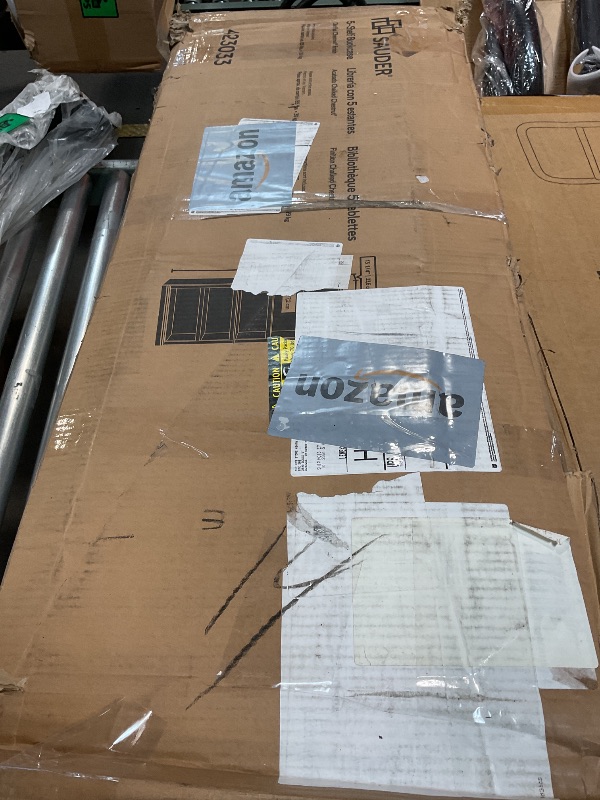 Photo 1 of ***MINOR DAMAGE ***Sauder 5 Tier Book Shelf Wooden Bookcase Multipurpose Bookshelf for Home Office, Living Room, in Chalked Chestnut