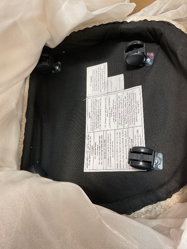 Photo 1 of ***USED***KISLOT Dining Chairs with Casters Upholstered Modern Armchair with Rollers for Diningroom Bedroom Livingroom Reading Room, 32.25''H, Beige