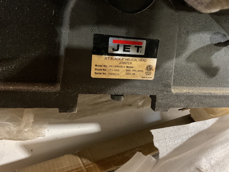 Photo 1 of ***TOP OF PLANER ONLY***JET Black 8-Inch Jointer, Helical Cutterhead, 2 HP, 230V 1Ph (Model JWJ-8HH-BLK)