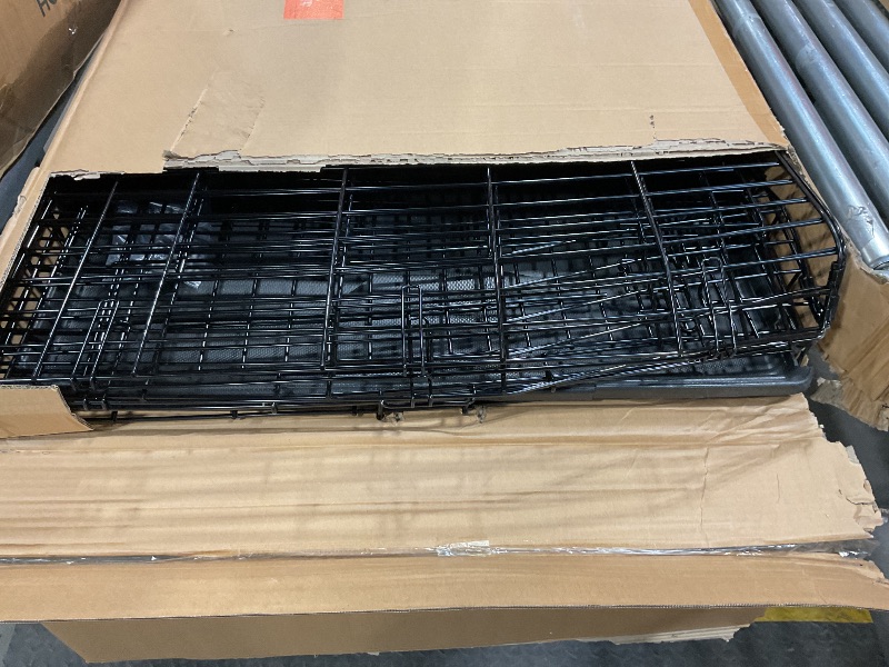 Photo 1 of **MAJOR DAMAGE/ CRACKED TRAY / CAGE BENT**MidWest Homes for Pets XL LifeStages Double Door 48-Inch Folding Dog Crate, Enhanced Security, Includes Leak-Proof Pan, Divider Panel, Handle, Rubber Feet