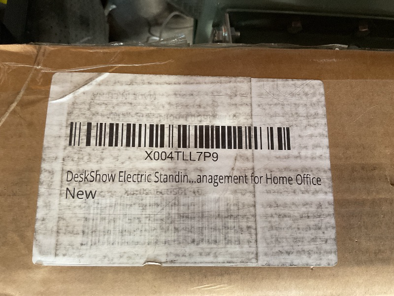 Photo 1 of ***PARTIAL SET ***DeskShow Electric Standing Desk Adjustable - 60x28 Inch Sit Stand Desk with 1 Inch Thick Tabletop, Double Beam Frame, 3 Memory Height Adjustment, Cable Management for Home Office