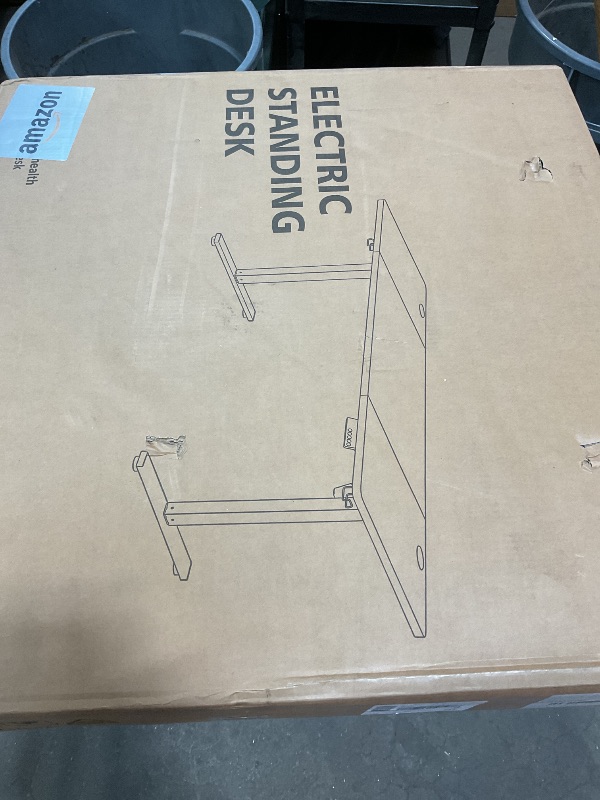 Photo 1 of ***PARTIAL SET ***DeskShow Electric Standing Desk Adjustable - 60x28 Inch Sit Stand Desk with 1 Inch Thick Tabletop, Double Beam Frame, 3 Memory Height Adjustment, Cable Management for Home Office