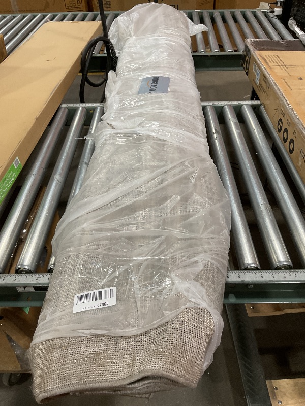 Photo 1 of ***DIRTY FROM TRANSPORT ***JONATHAN Y Khalil Modern Berber Stripe Gray/Cream Indoor Area Rug, 8x10, Contemporary, Bohemian, Easy-Cleaning for Living Room, Bedroom, Kitchen, Pet Friendly, Non-Shedding (MOH207G-8)