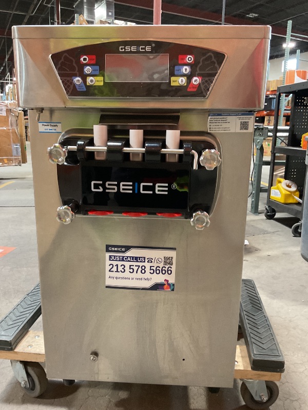Photo 1 of ***MINOR SCRATCHES/MISSING ACCESSORIES/DIRT/***GSEICE BJK288S-Z 2500W Commercial Soft Ice Cream machine,6.8-8.4 Gal/H Yield, 2500W Countertop Soft Serve Machine w/ 2*2.1 Gal Hopper 0.53 Gal Cylinders LCD Panel Puffing Shortage Alarm, Frozen Yogurt ACAI Ma