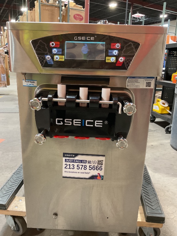 Photo 1 of ***MINOR SCRATCHES/MISSING ACCESSORIES/DIRT/***GSEICE BJK288S-Z 2500W Commercial Soft Ice Cream machine,6.8-8.4 Gal/H Yield, 2500W Countertop Soft Serve Machine w/ 2*2.1 Gal Hopper 0.53 Gal Cylinders LCD Panel Puffing Shortage Alarm, Frozen Yogurt ACAI Ma