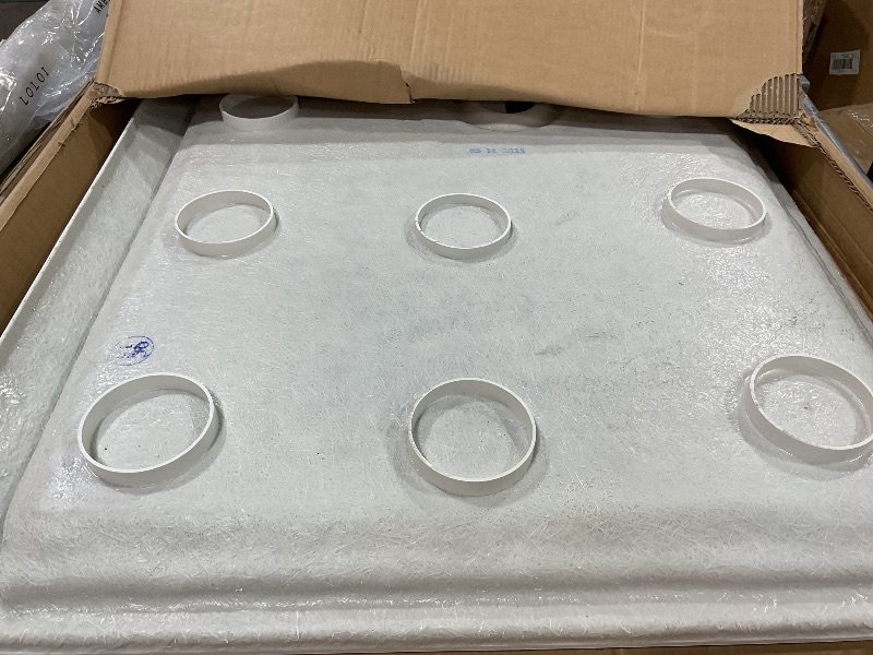 Photo 1 of ***MINOR DAMAGE/CRACK***DreamLine SlimLine 36 in. D x 60 in. W x 2 3/4 in. H Center Drain Single Threshold Shower Base in White, DLT-1136600