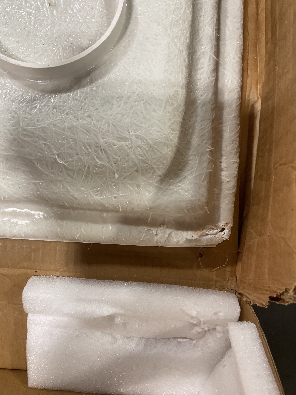 Photo 1 of ***MINOR DAMAGE/CRACK***DreamLine SlimLine 36 in. D x 60 in. W x 2 3/4 in. H Center Drain Single Threshold Shower Base in White, DLT-1136600