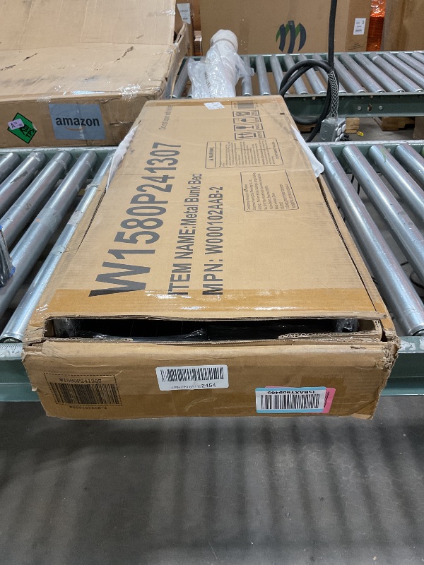 Photo 1 of ***PICTURE FOR REFERENCE ***Karl home Black Bunk Bed Twin Over Twin, Metal Bunk Bed with Built-in Ladder and Safety Guardrail, Space-Saving Twin Bunk Beds for Kids, Teens & Adults, No Box Spring